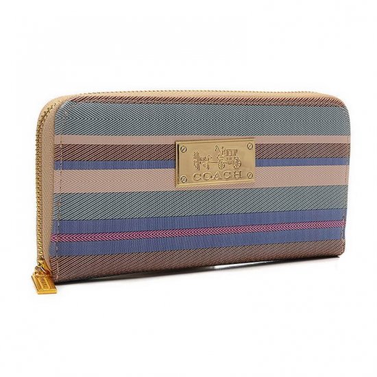 Coach Poppy Striped Large Apricot Multi Wallets EVD - Click Image to Close